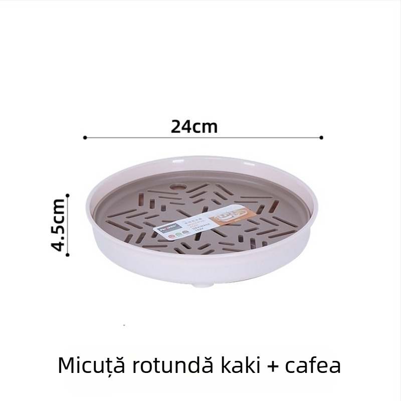 Tavă dublu nivel din plastic pentru scurgere, pentru fructe și ceai, tavă mare pentru bucătărie și living