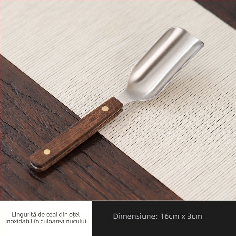 Set ceremonial ceai Six Gentlemen – oțel inoxidabil și lemn solid, clips pentru ceai, linguriță de ceai, furculiță pentru ceașcă, perie pentru ceainic, cuțit de ceai (cinci piese)