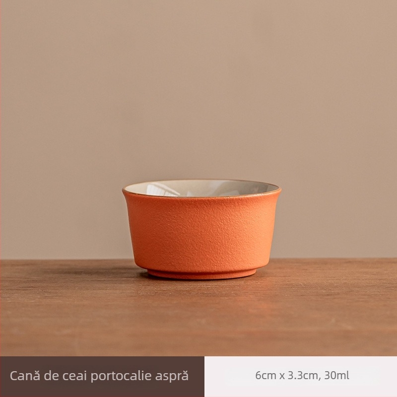 Ceainic nou din ceramică roșie, cu mâner, stil retro pentru prepararea ceaiului