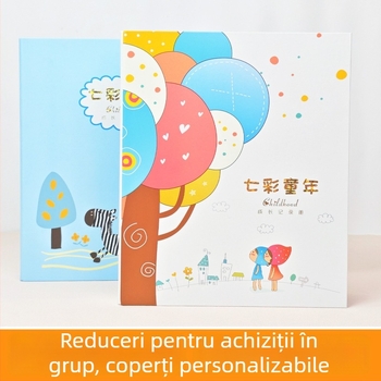 Album A4 pentru înregistrarea creșterii copilului, de la grădiniță la școala primară — Carte de amintiri cu foi detașabile