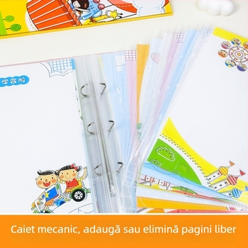 Album A4 pentru înregistrarea creșterii copilului, de la grădiniță la școala primară — Carte de amintiri cu foi detașabile