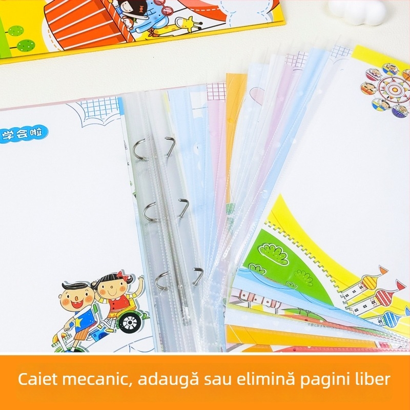 Album A4 pentru înregistrarea creșterii copilului, de la grădiniță la școala primară — Carte de amintiri cu foi detașabile