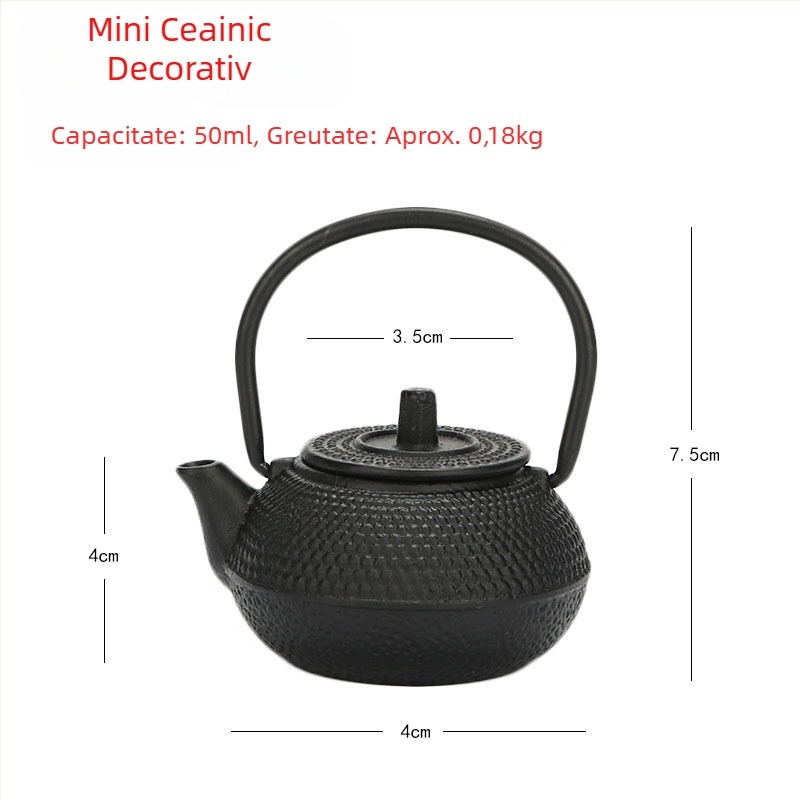 Set de ceai din fier forjat: ceainic și oală pentru fiert, capacitate mare, pentru plită, stil retro, cadou