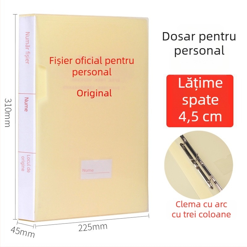 Cutie A4 pentru dosare ale personalului cadrelor, PVC