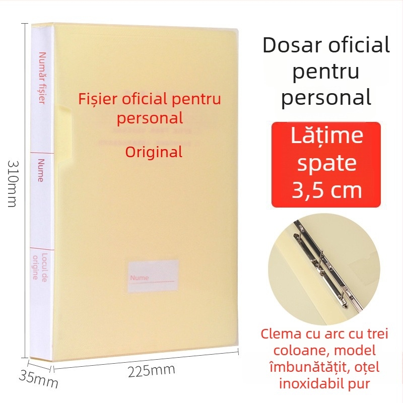 Cutie A4 pentru dosare ale personalului cadrelor, PVC