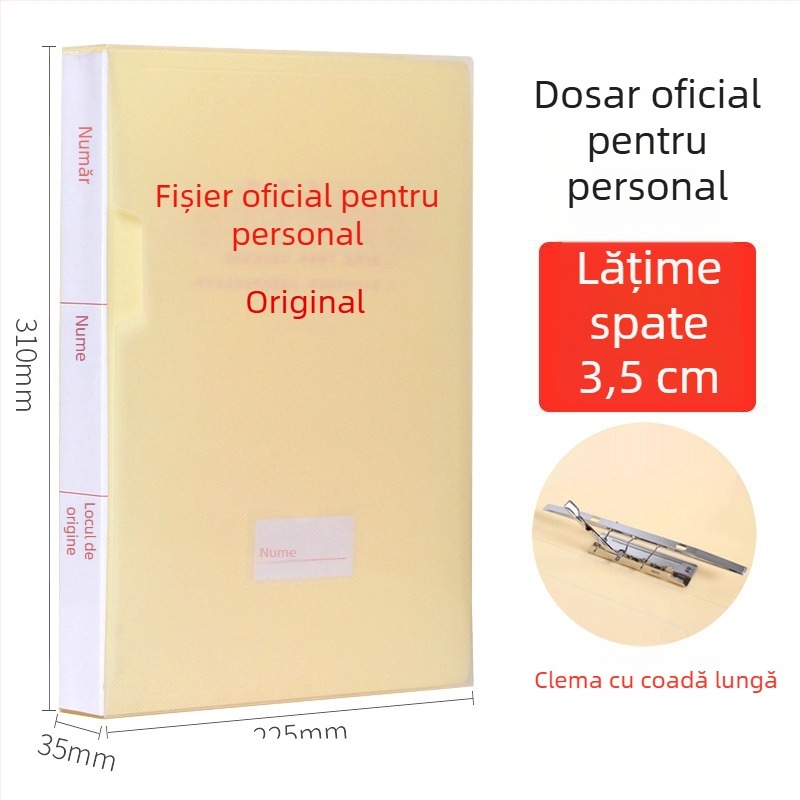 Cutie A4 pentru dosare ale personalului cadrelor, PVC