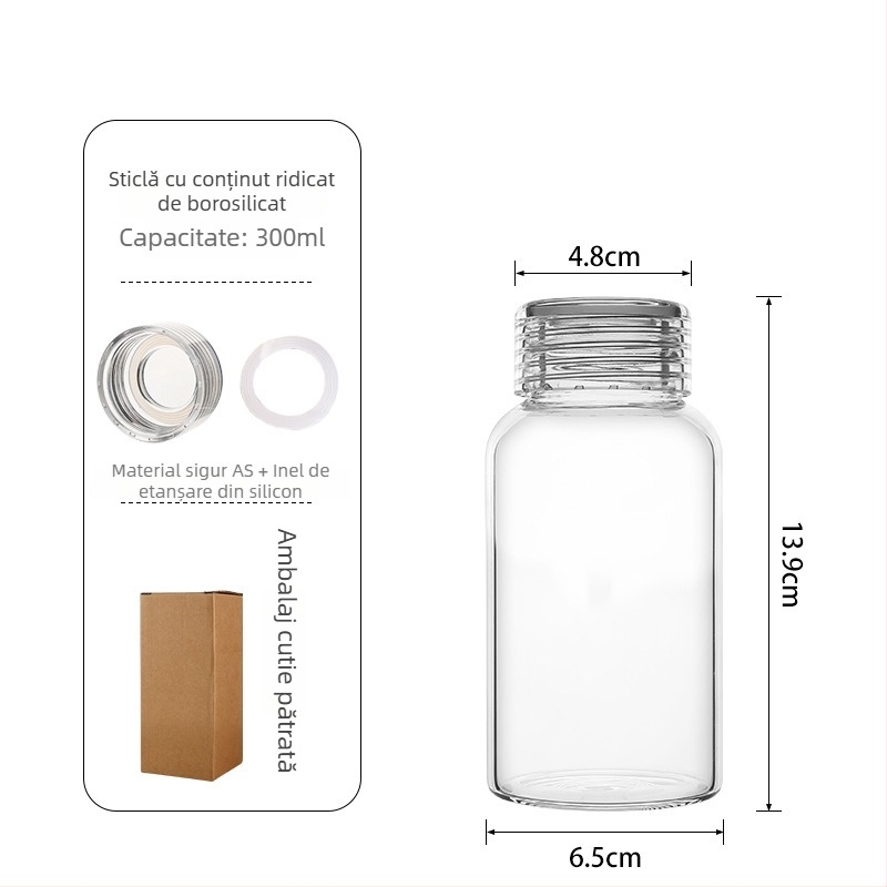 În stoc pahar din sticlă borosilicată înaltă, cu scară de măsurare, transparent, rezistent la temperaturi înalte, mare capacitate pentru apă, cafea și infuzie la rece.