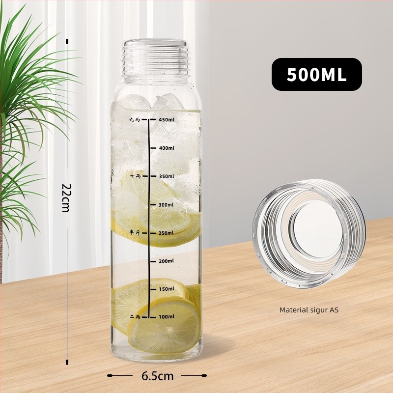 În stoc pahar din sticlă borosilicată înaltă, cu scară de măsurare, transparent, rezistent la temperaturi înalte, mare capacitate pentru apă, cafea și infuzie la rece.