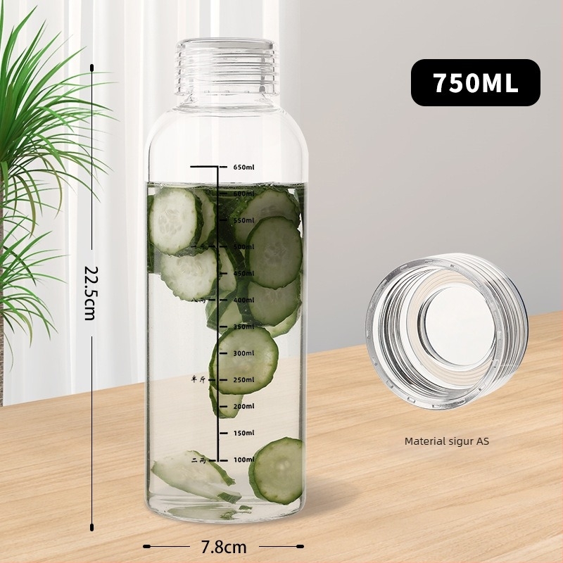 În stoc pahar din sticlă borosilicată înaltă, cu scară de măsurare, transparent, rezistent la temperaturi înalte, mare capacitate pentru apă, cafea și infuzie la rece.