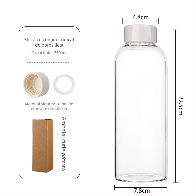 În stoc pahar din sticlă borosilicată înaltă, cu scară de măsurare, transparent, rezistent la temperaturi înalte, mare capacitate pentru apă, cafea și infuzie la rece.