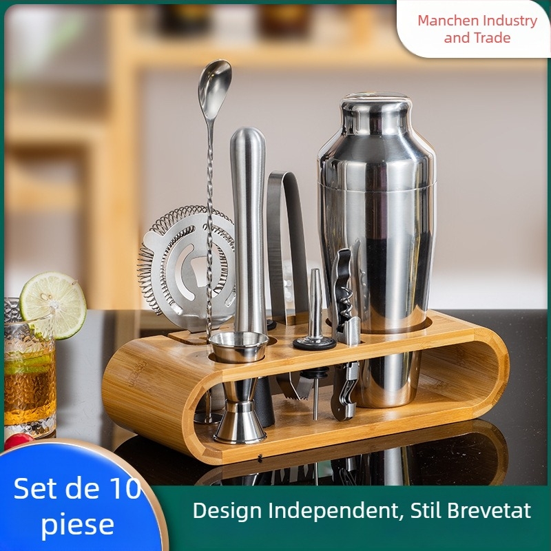 Set de instrumente pentru cocktail din oțel inoxidabil – Shaker și echipamente de bar pentru acasă