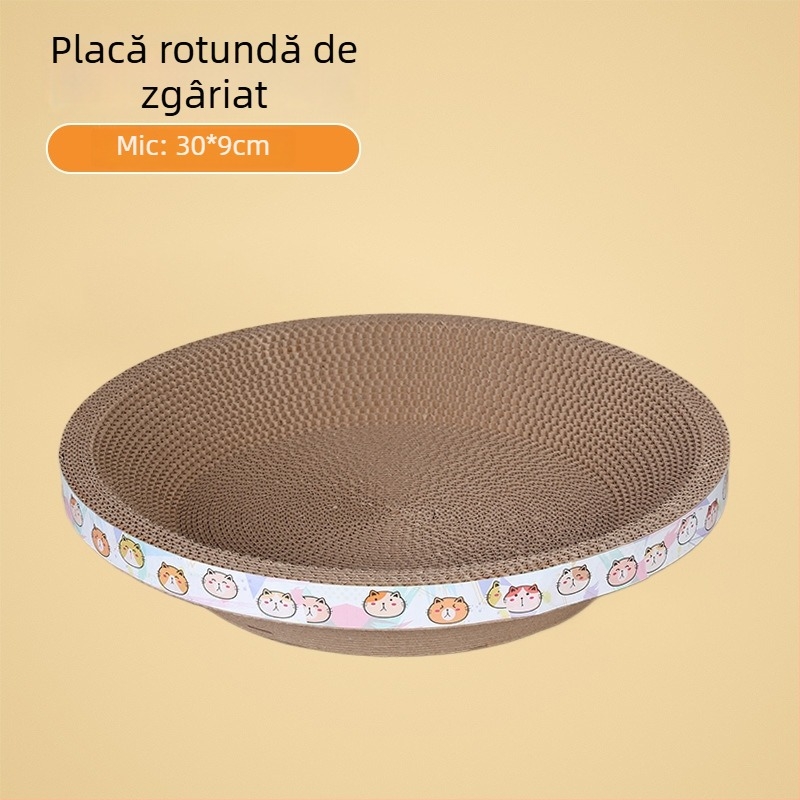 Happy Parrot Zgârietor mare pentru pisici și cuib — din carton ondulat, într-o singură bucată, durabil, fără scame, multifuncțional