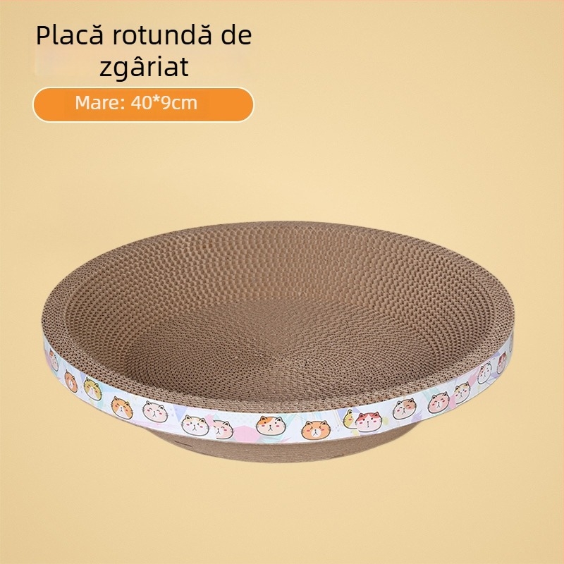 Happy Parrot Zgârietor mare pentru pisici și cuib — din carton ondulat, într-o singură bucată, durabil, fără scame, multifuncțional