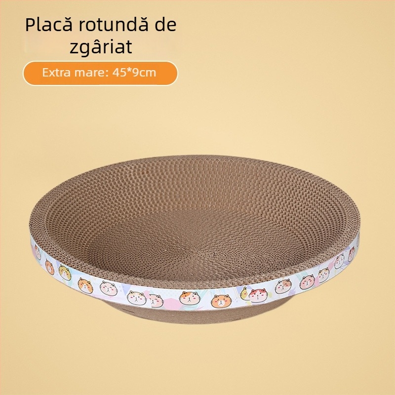 Happy Parrot Zgârietor mare pentru pisici și cuib — din carton ondulat, într-o singură bucată, durabil, fără scame, multifuncțional