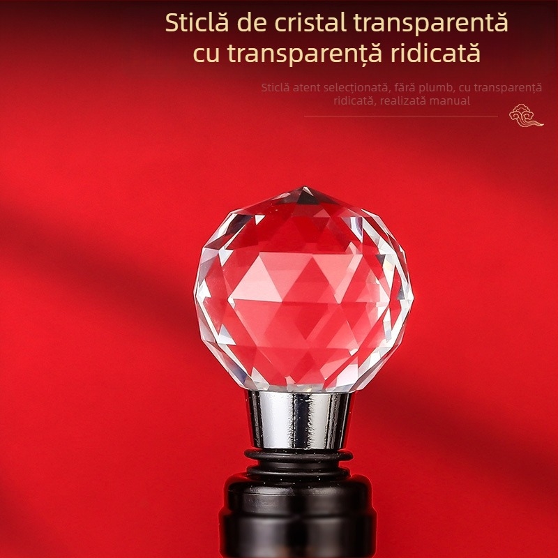 Dop de vin cu design de trandafir din cristal pentru vin roșu – etanșare împotriva prafului și scurgerilor