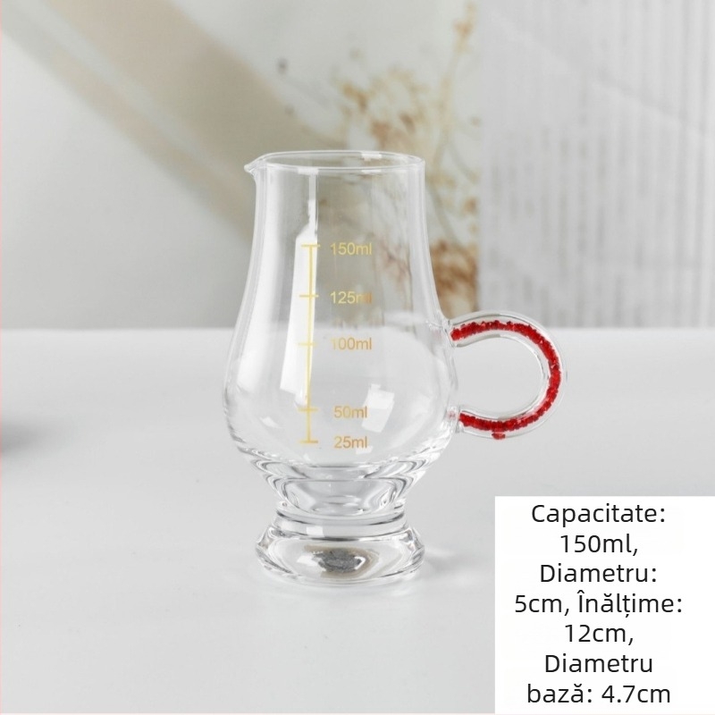 Decantor din sticlă de cristal pentru vin cu scară de măsurare, pentru vin alb și roșu, pentru uz casnic