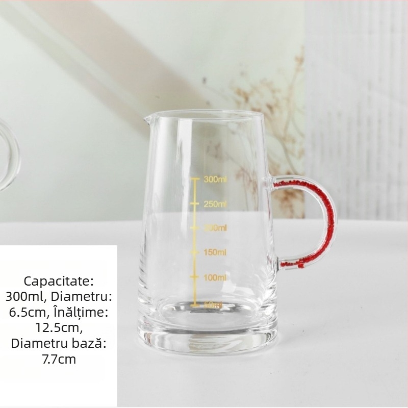 Decantor din sticlă de cristal pentru vin cu scară de măsurare, pentru vin alb și roșu, pentru uz casnic