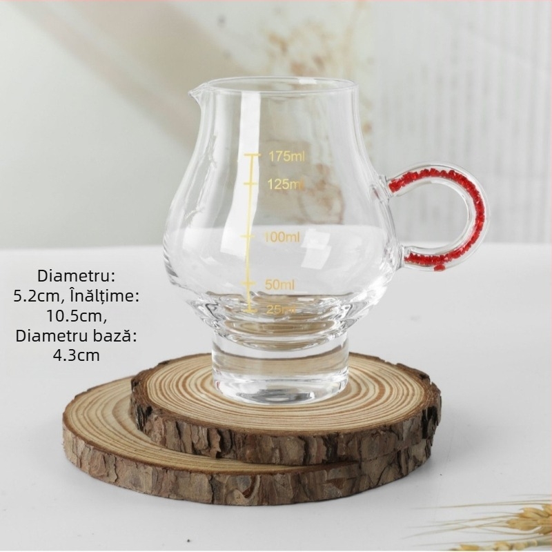 Decantor din sticlă de cristal pentru vin cu scară de măsurare, pentru vin alb și roșu, pentru uz casnic