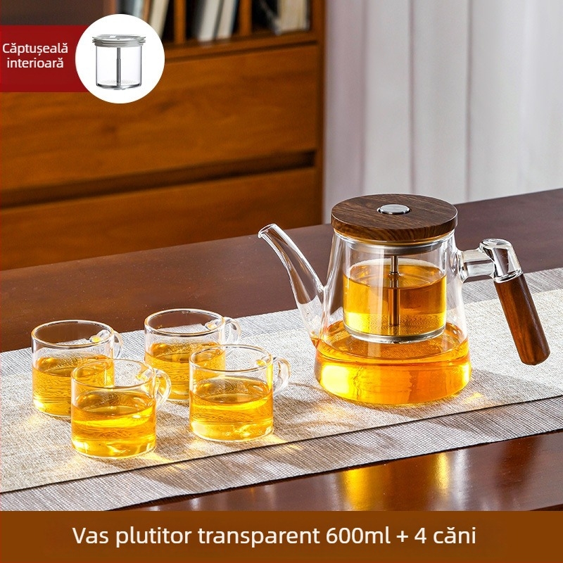 Ceainic din sticlă nou cu filtru pentru separarea apei, pentru casă și birou