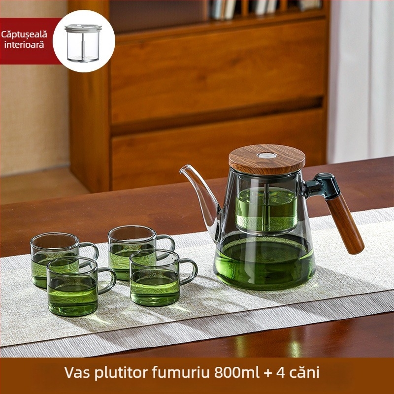 Ceainic din sticlă nou cu filtru pentru separarea apei, pentru casă și birou