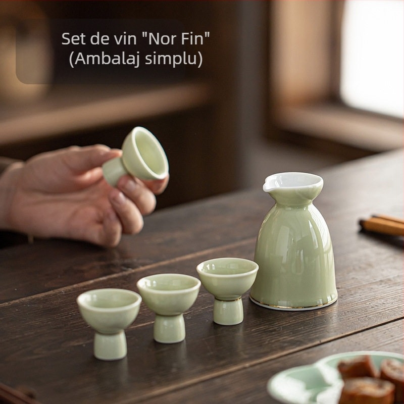 Set ceramic de pahare mici pentru vin, în stil japonez, cu dozator din porțelan pentru băuturi și cutie cadou, stil retro