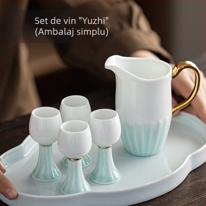 Set ceramic de pahare mici pentru vin, în stil japonez, cu dozator din porțelan pentru băuturi și cutie cadou, stil retro