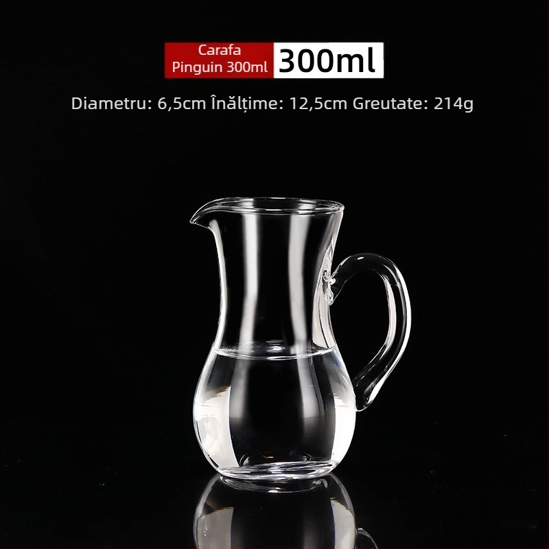 Decantor din sticlă pentru uz casnic, mic, pentru vin alb, vin roșu și băuturi spirtoase