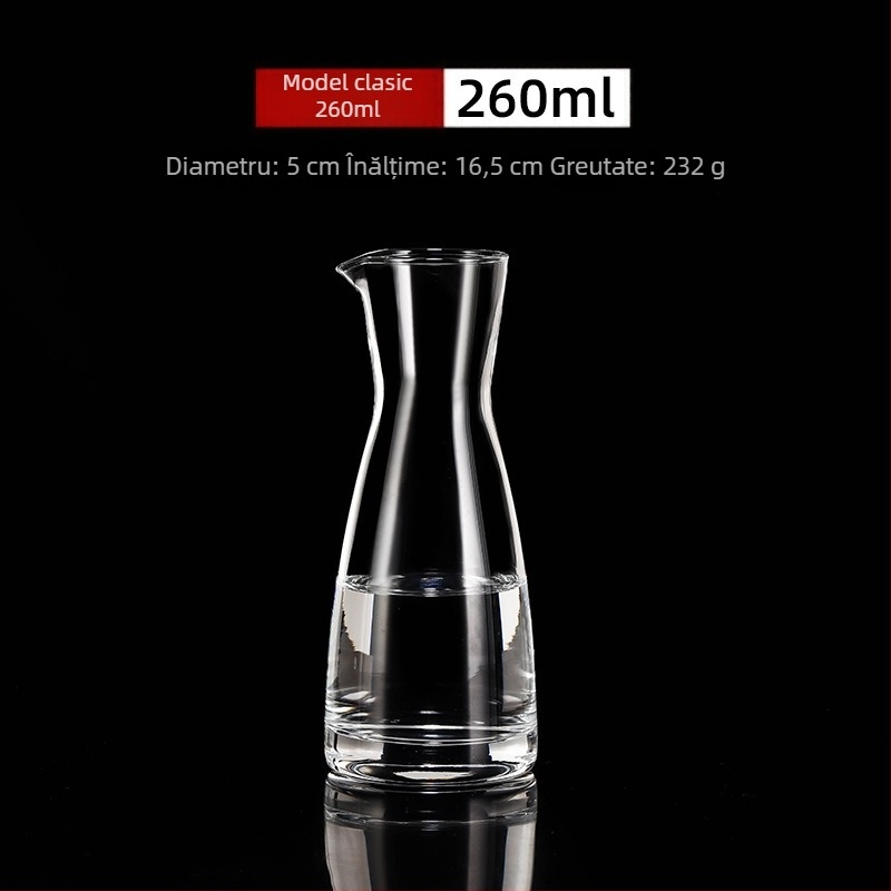 Decantor din sticlă pentru uz casnic, mic, pentru vin alb, vin roșu și băuturi spirtoase