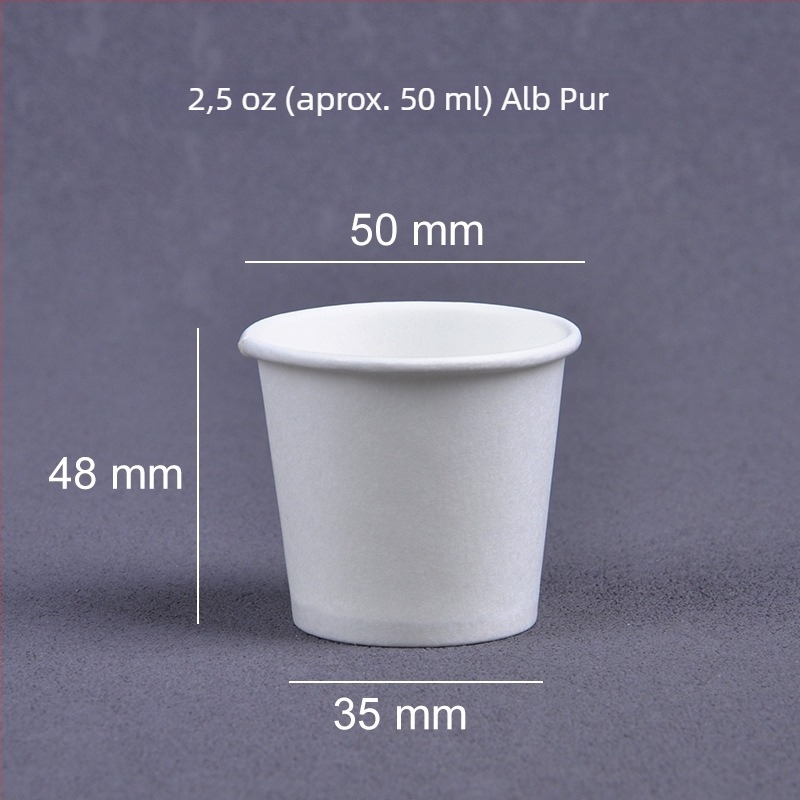 Cupe de degustare de unică folosință, pahare mici de hârtie cu siglă, 30 ml