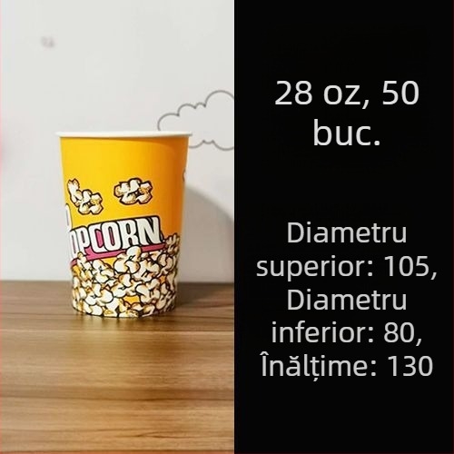 Găleți de popcorn din carton, de unică folosință, dimensiune mică 28A, ambalaj în bax pentru cinema și KTV