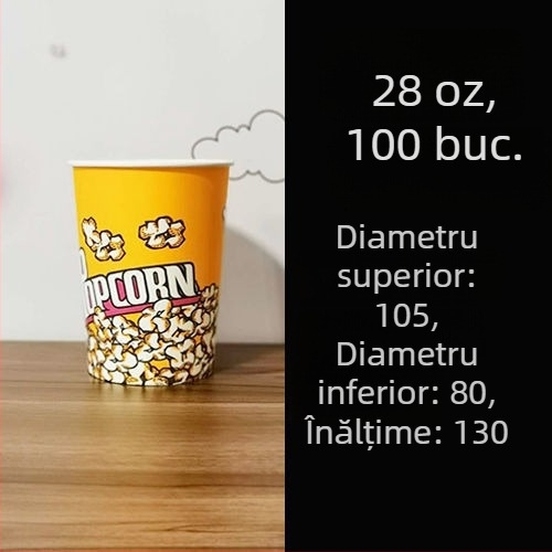 Găleți de popcorn din carton, de unică folosință, dimensiune mică 28A, ambalaj în bax pentru cinema și KTV