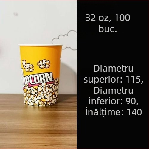 Găleți de popcorn din carton, de unică folosință, dimensiune mică 28A, ambalaj în bax pentru cinema și KTV