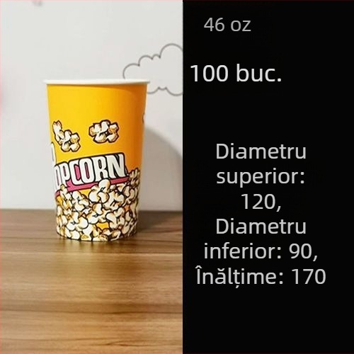 Găleți de popcorn din carton, de unică folosință, dimensiune mică 28A, ambalaj în bax pentru cinema și KTV