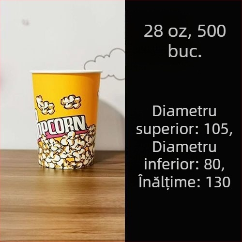 Găleți de popcorn din carton, de unică folosință, dimensiune mică 28A, ambalaj în bax pentru cinema și KTV
