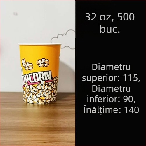 Găleți de popcorn din carton, de unică folosință, dimensiune mică 28A, ambalaj în bax pentru cinema și KTV