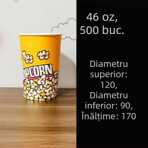 Găleți de popcorn din carton, de unică folosință, dimensiune mică 28A, ambalaj în bax pentru cinema și KTV