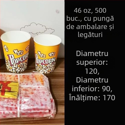 Găleți de popcorn din carton, de unică folosință, dimensiune mică 28A, ambalaj în bax pentru cinema și KTV