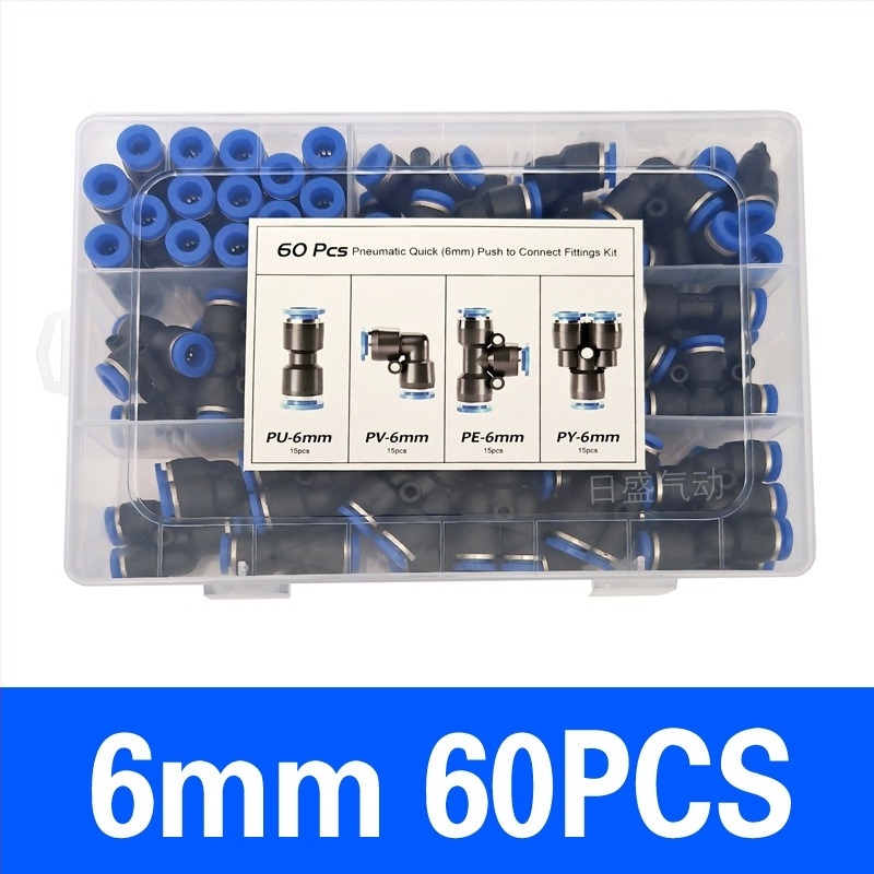 Set din plastic PU cu conectare directă, 50 de bucăți, conține 60 conectori PC și 72 de conectori pneumatice