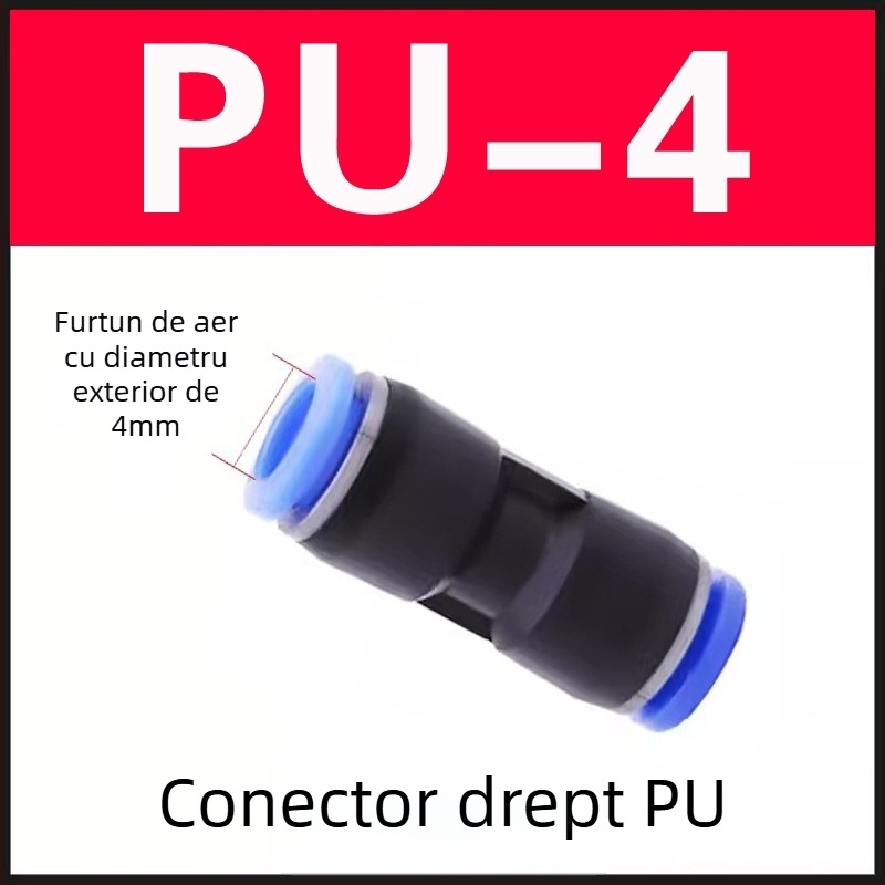 Set din plastic PU cu conectare directă, 50 de bucăți, conține 60 conectori PC și 72 de conectori pneumatice
