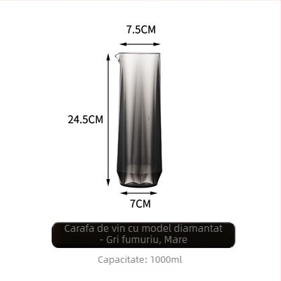 Dozator de alcool din policarbonat, rezistent la rupere, transparent, gri, design diamant, pentru bar și KTV