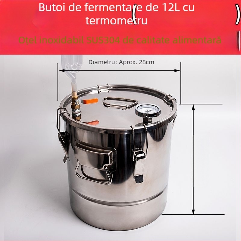 Butoi de fermentare din oțel inoxidabil pentru vinuri din cereale și fructe, etanșare cu apă și sigilare unidirecțională