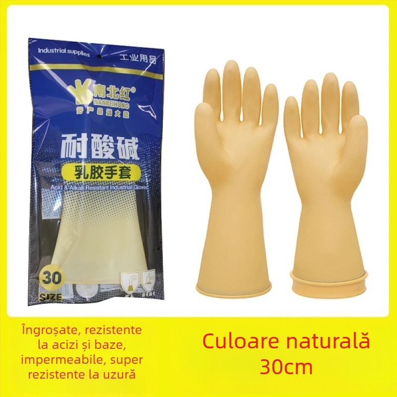 Mănuși din latex, rezistente la acizi și baze, industriale, rezistente la ulei, impermeabile, antiderapante, negre, North Tower