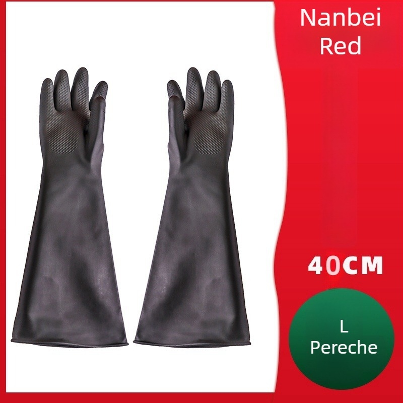 Mănuși din latex, rezistente la acizi și baze, industriale, rezistente la ulei, impermeabile, antiderapante, negre, North Tower