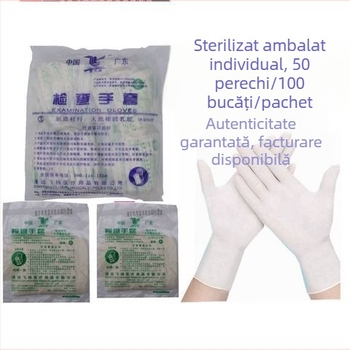 Mănuși de unică folosință din latex, sterilizate pentru examinare medicală, fără pudră, cu grosime suplimentară, ambalate individual