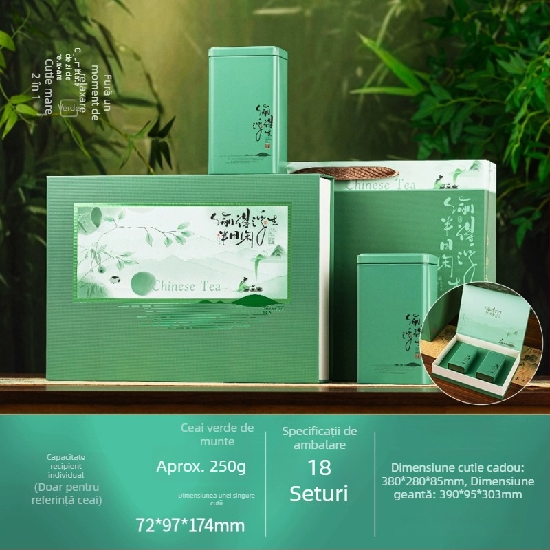 Cutie cadou pentru ceai verde cu cutie goală și conserve metalice goale pentru ceai