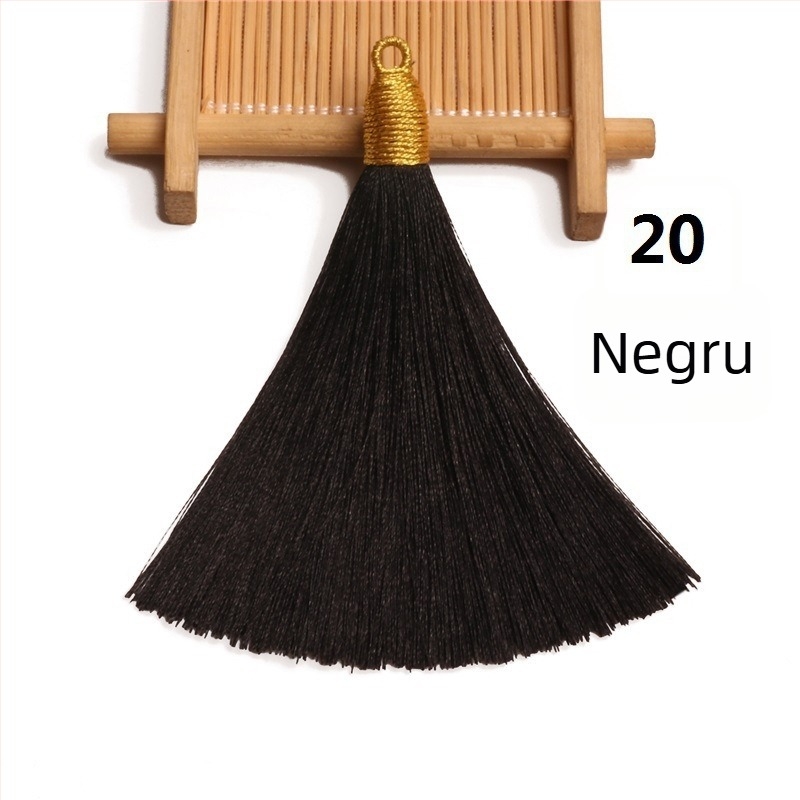 Pălărie din mătase auriu cu ciucuri, semi-aranjat, inel de prindere 8 cm, pandantiv cu ciucuri aurii pentru semne de carte și decor pentru instrumente