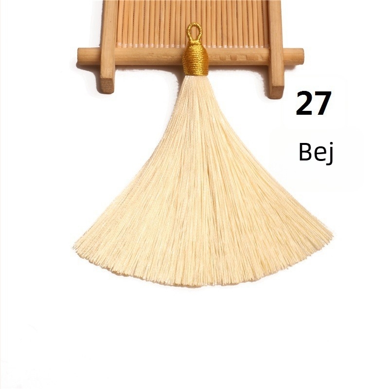 Pălărie din mătase auriu cu ciucuri, semi-aranjat, inel de prindere 8 cm, pandantiv cu ciucuri aurii pentru semne de carte și decor pentru instrumente