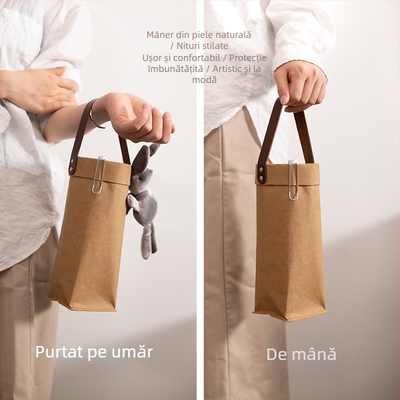 Husă creativă universală pentru termos cu mâner, geantă portabilă de depozitare pentru pahar din sticlă, protecție anti-arși, șnur pentru sticlă de apă