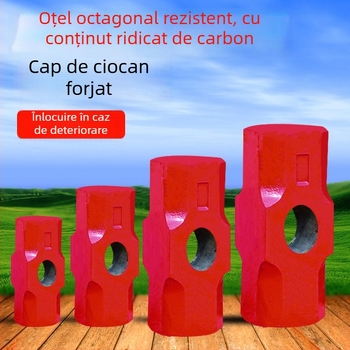 Ciocan hexagonal cu cap din oțel carbon, ciocan mare cu mâner moale, pentru construcții și fitness — set de două bucăți