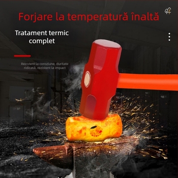 Ciocan hexagonal cu cap din oțel carbon, ciocan mare cu mâner moale, pentru construcții și fitness — set de două bucăți